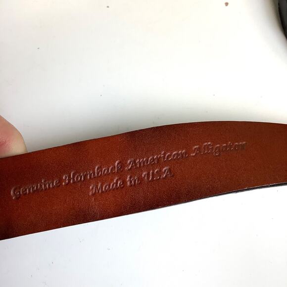 Pat Areias 925 Sterling Silver Stamped Equestrian Buckle Alligator Black Belt 38 - Picture 13 of 16